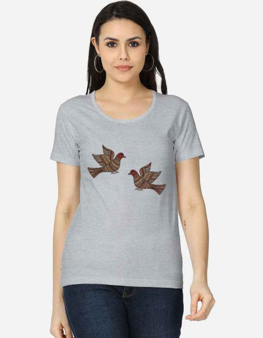 Women's Classic T-Shirt with Madhubani Art Design
