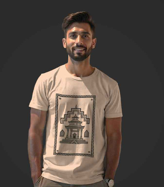 Bhav Sutra Chittara Art Monastery Printed T-Shirt with Unique Chittara Art Design