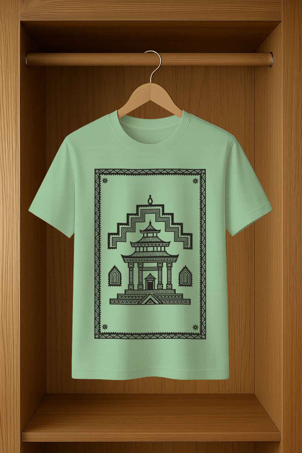 Bhav Sutra Chittara Art Monastery Printed T-Shirt with Unique Chittara Art Design