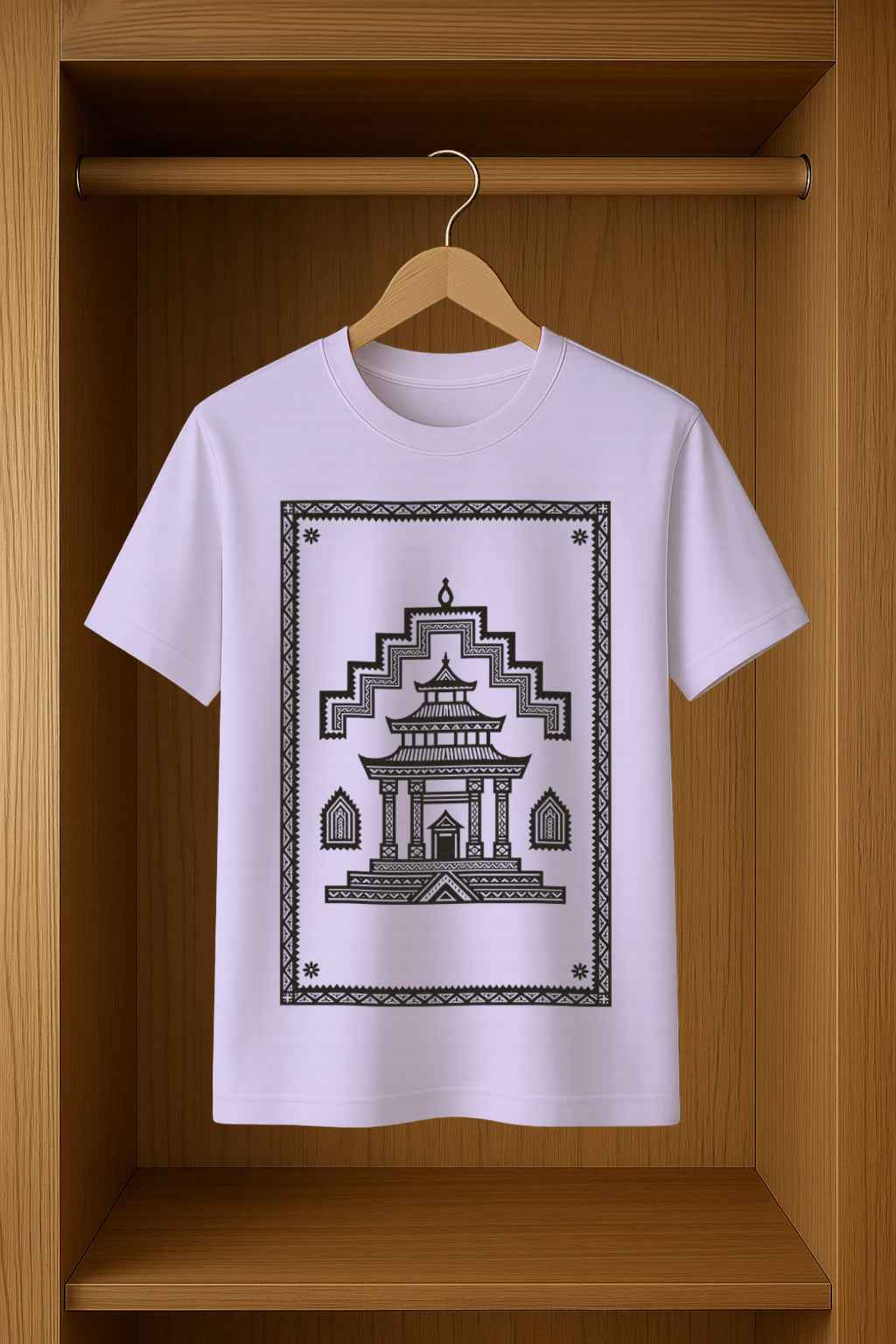 Bhav Sutra Chittara Art Monastery Printed T-Shirt with Unique Chittara Art Design