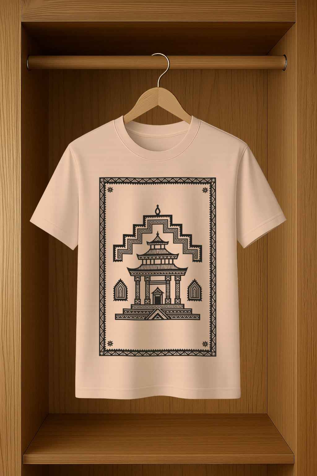 Bhav Sutra Chittara Art Monastery Printed T-Shirt with Unique Chittara Art Design