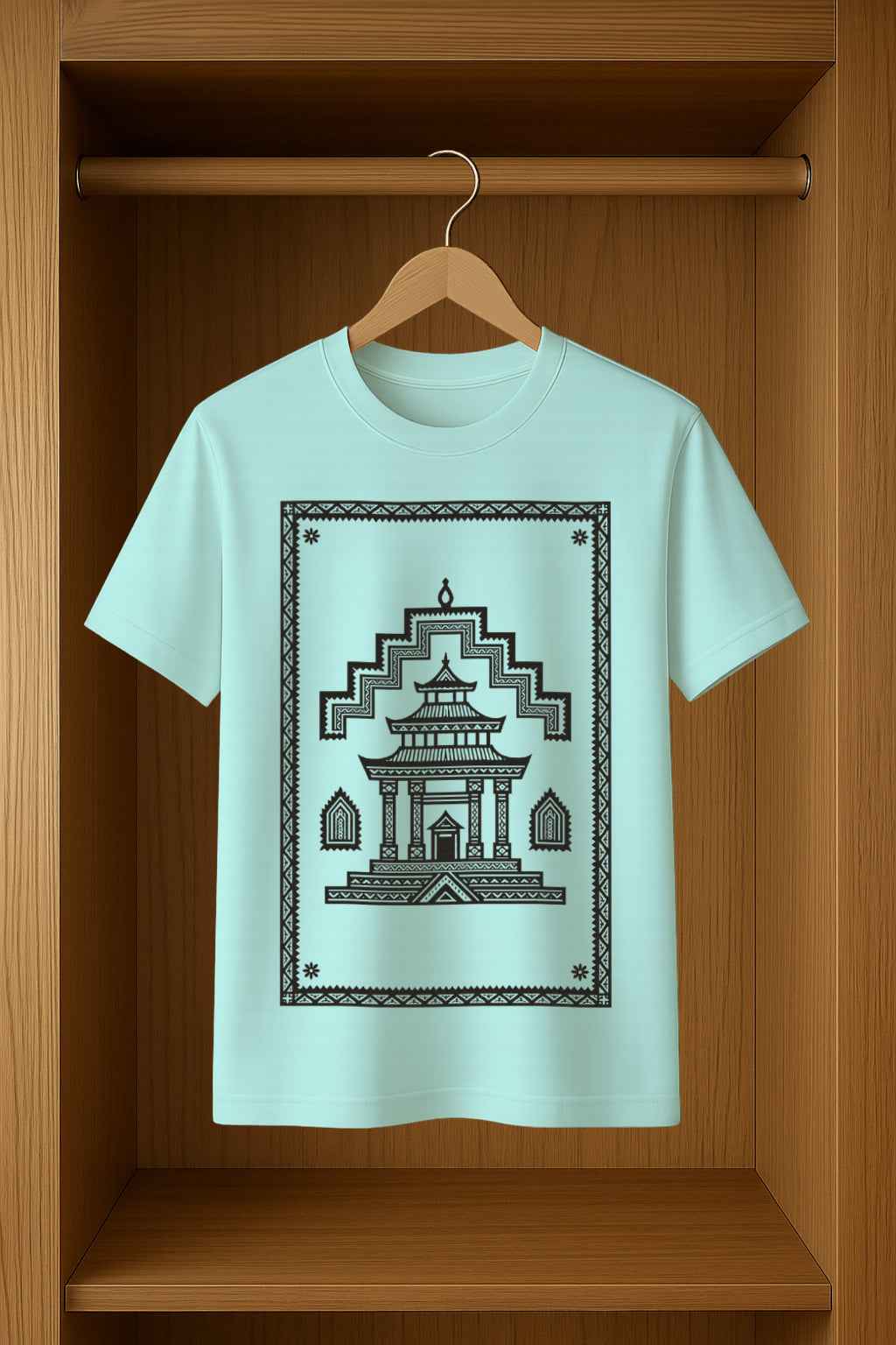 Bhav Sutra Chittara Art Monastery Printed T-Shirt with Unique Chittara Art Design