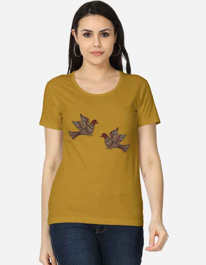 Women's Classic T-Shirt with Madhubani Art Design