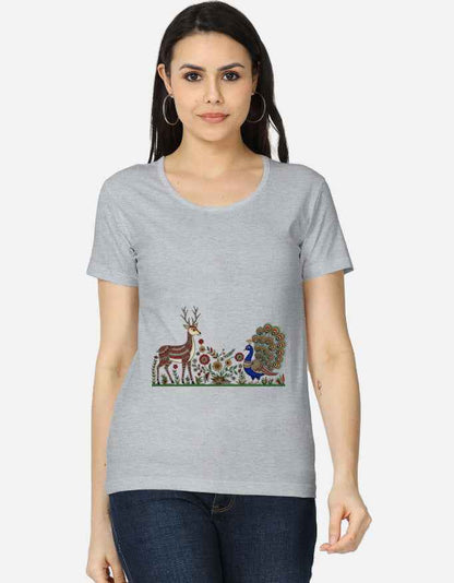 Women's Classic T-Shirt Featuring Madhubani Art Design