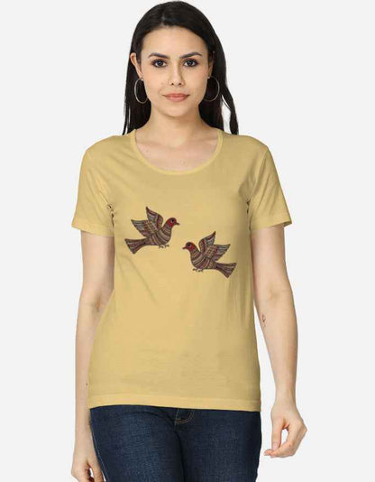 Women's Classic T-Shirt with Madhubani Art Design