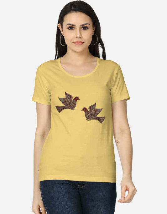 Women's Classic T-Shirt with Madhubani Art Design
