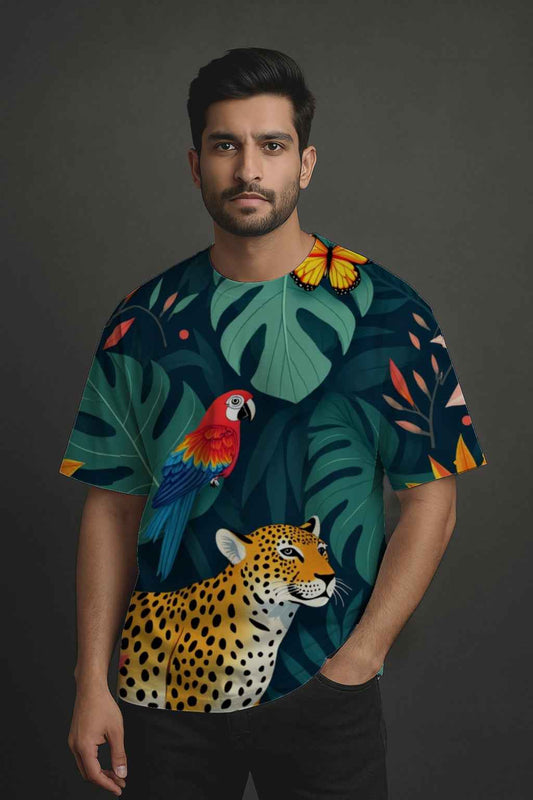 Bhav Sutra Jungle Print Tropical Animal T-Shirt for Tropical Forest Enthusiasts