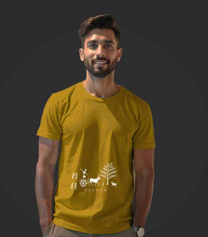 Bhav Sutra Warli Art Graphic T-Shirt for Men - Unique Warli Art Design