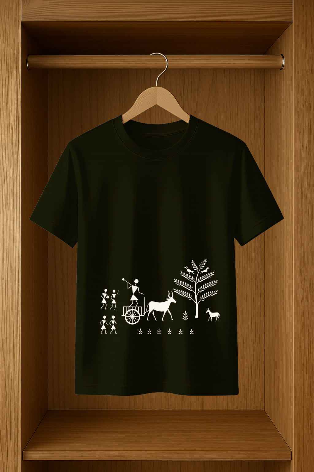 Bhav Sutra Warli Art Graphic T-Shirt for Men - Unique Warli Art Design