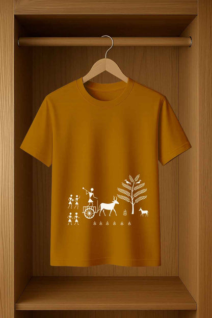 Bhav Sutra Warli Art Graphic T-Shirt for Men - Unique Warli Art Design
